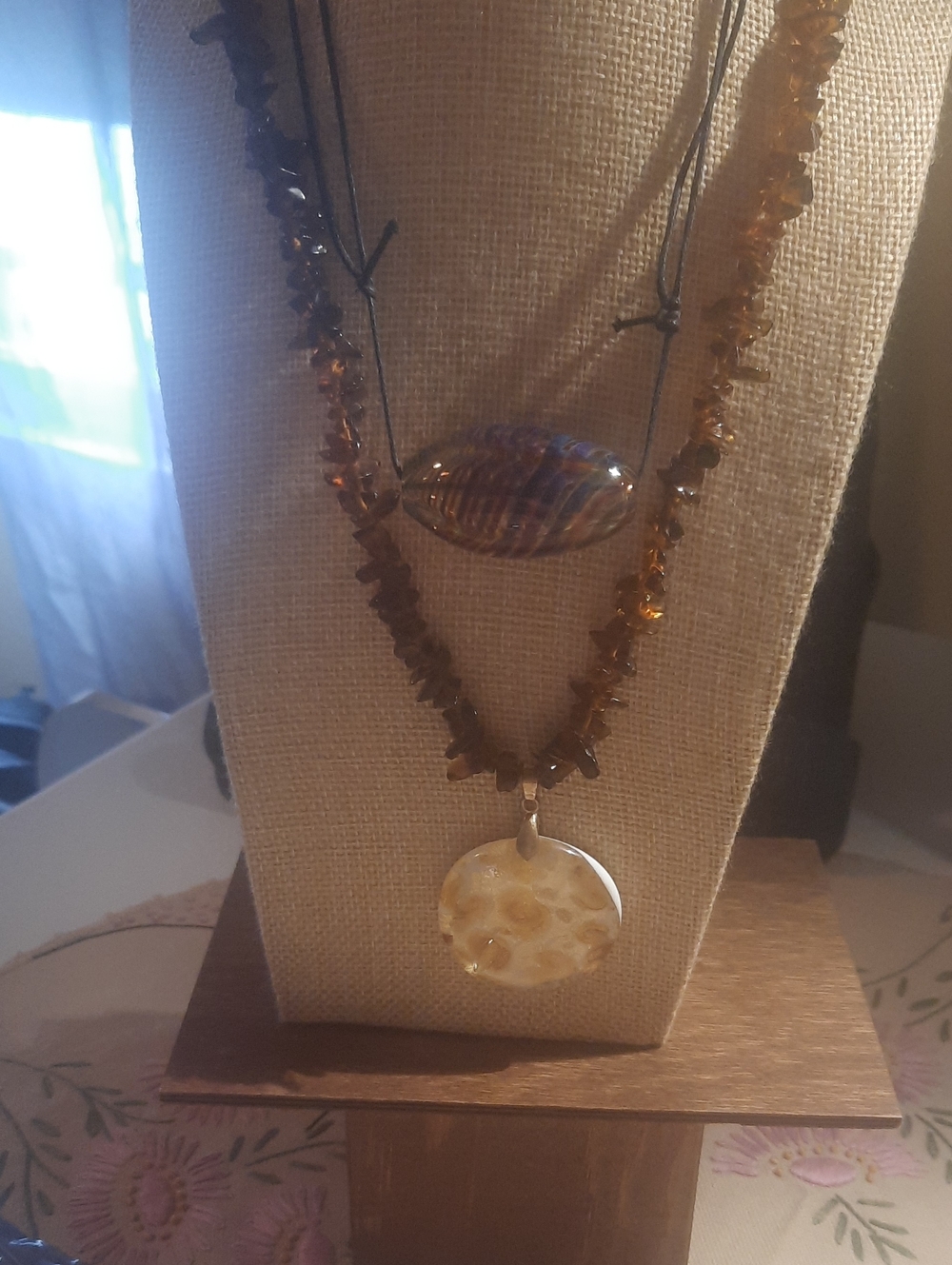 Women Jewelry Brown Beaded Layered Necklace -